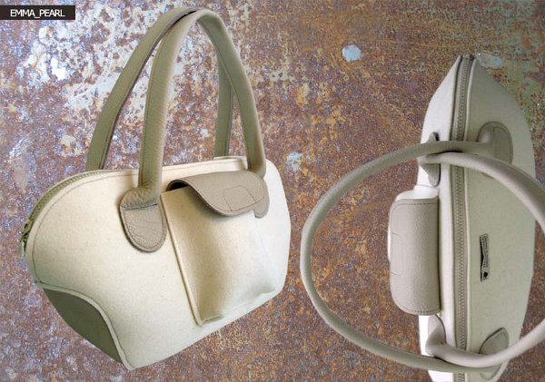 EMMA_Pearl_Handtasche _Wollfilz-Leder_Creme